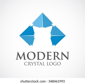 Modern of arrow crystal abstract vector and logo design or template triangle direction business icon of company identity symbol concept