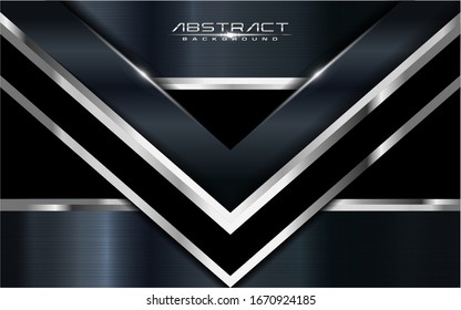 Modern arrow dark navy Background VIP with golden lines texture in 3d abstract style. Modern vector illustration