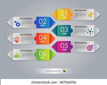 Modern arrow design template, Colorful Step. Abstract 3D digital Infographic. Vector illustration can be used for workflow layout, diagram, number options, web design. 