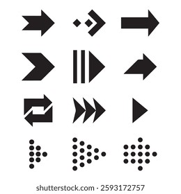 Modern arrow up down web element set vector. Collection of flat cursor arrows icon in round square style. eps 10 vector format. app arrowhead back left right new arrow collection set. sign symbol.