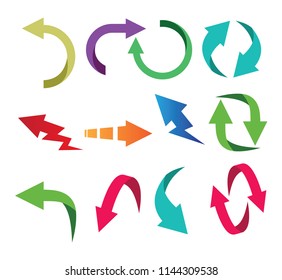modern arrow icon button set vector design template