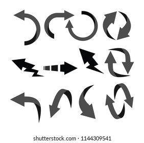modern arrow icon button set vector design template