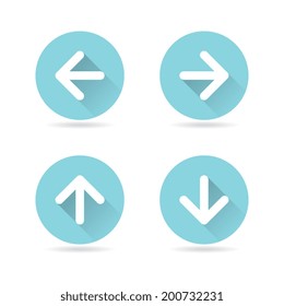 Modern Arrow Icons With Long Shadow