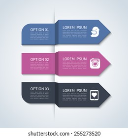 Modern arrow infographic elements. Origami style. Vector illustration. Can be used for workflow layout, brochure, diagram, chart, number and step up options, web design