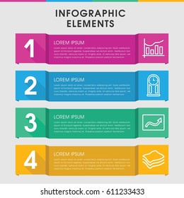 Modern arrow infographic template. infographic design with arrow icons includes chart, sponge. can be used for presentation, diagram, annual report, web design. 