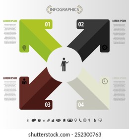 Modern arrow. Infographic template. Vector