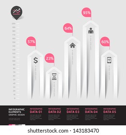 Modern arrow infographics element origami style. Vector illustration. can be used for workflow layout, diagram, number options, step up options, web design, infographics.