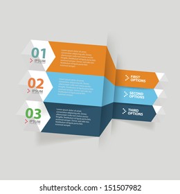 Modern arrow infographics element origami style. Vector illustration.