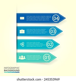 Modern arrow infographics element origami style. Vector illustration. 