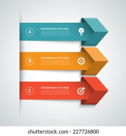 Modern arrow infographics elements. Origami style. Vector illustration. Can be used for workflow layout, diagram, number and step up options, web design.