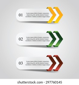 Modern arrow infographics elements. Origami style.  Vector illustration. Can be used for workflow layout, diagram, number and step up options, web design.