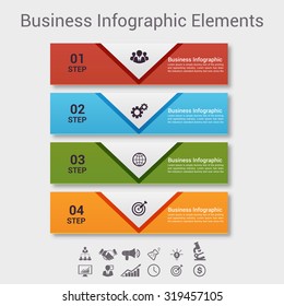 Modern arrow infographics elements. Origami style. Vector illustration. Can be used for workflow layout, diagram, number and step up options, web design.