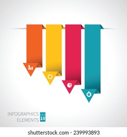 Modern arrow infographics elements. Vector design template can be used in web, presentations, diagrams. Origami style.