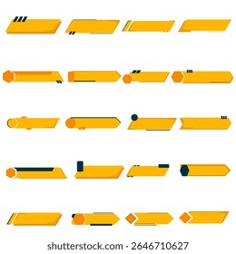 Modern Arrow Label Tag Set – Yellow Tech Style