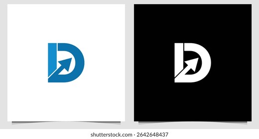 Modern Arrow Letter D Logo Design Embodying Growth and Development Concept