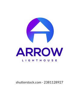 Modern Arrow Light House Logo Design