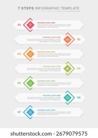 Modelo de Design Infográfico de Lista de Setas Moderna com 7 Pontos de Dados
