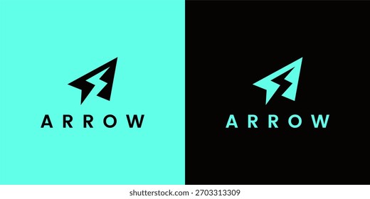 Modern Arrow Logo with Lightning Bolt Symbol