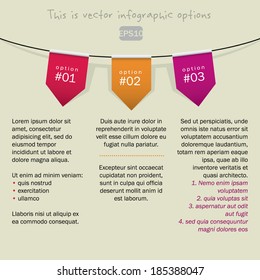 Modern arrow number options banner. Vector illustration. can be used for workflow layout, diagram, step options, web design, infographics.