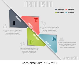 Modern arrow options banner. Can be used for workflow layout, diagram, number options, step up options, web design, infographics. Vector eps10.