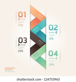 Modern arrow origami style number options banner. Vector illustration. can be used for workflow layout, diagram, step options, web design, infographics.