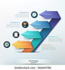 Modern arrow origami style number banner. Vector illustration. can be used for workflow layout, diagram, step options, web design, infographics.