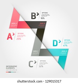 Modern arrow origami style options banner. Vector illustration. can be used for workflow layout, diagram, number options, step up options, web design, infographics.