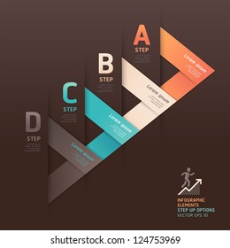 Modern arrow origami style step up options banner. Vector illustration. can be used for workflow layout, diagram, number options, web design, infographics.