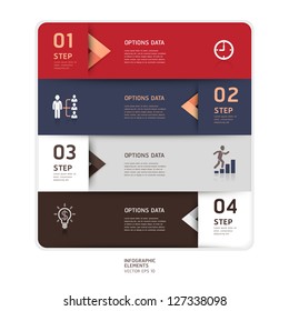 Modern arrow origami style step up options banner. Vector illustration. can be used for workflow layout, diagram, number options, web design, infographics.