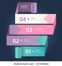 Modern arrow origami style step up number options banner template. Vector illustration. can be used for workflow layout, diagram, web design, infographics.