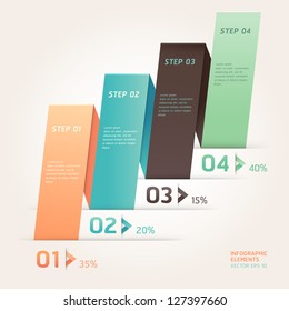 Modern arrow origami style step up number options banner template. Vector illustration. can be used for workflow layout, diagram, web design, infographics.