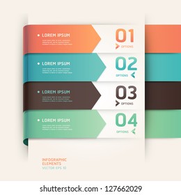 Modern arrow origami style step up options banner. Vector illustration. can be used for workflow layout, diagram, number options, web design, infographics.