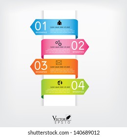 Modern arrow origami style step up options banner. Vector illustration. can be used for workflow layout, diagram, number options, web design, infographics, business concept.