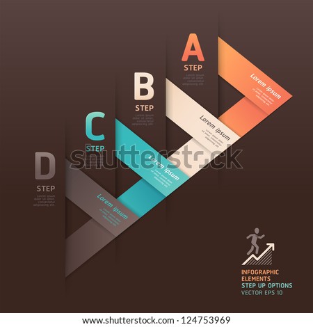 Modern arrow origami style step up options banner. Vector illustration. can be used for workflow layout, diagram, number options, web design, infographics.
