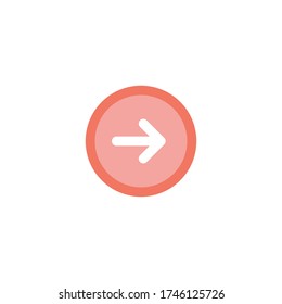 Modern arrow right in circle. next button. Stock vector illustration isolated on white