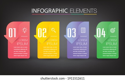 plantilla de cuadro de texto de flecha moderna, pancarta Infografías