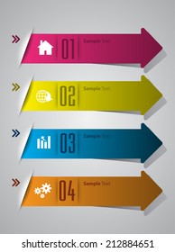 modern arrow text box template for website and graphic, numbers. 