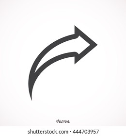 modern arrow turning right