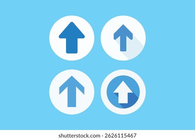 Modern Up Arrow UI Icons, flat up arrow icon, arrow pointing up vector, upload arrow icon