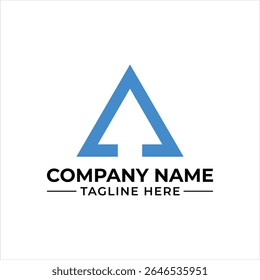 Ideia moderna do design do logotipo da ponta de seta para a marca da empresa, apresentando um símbolo de triângulo arrojado e tipografia profissional, perfeito para empresas