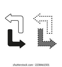 Modern arrows angle. Digital business. Reload symbol. Vector illustration. stock image.