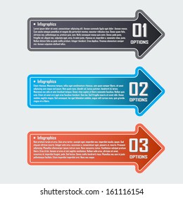 Modern arrows banner. Vector illustration. Can be used for work flow layout, web design.