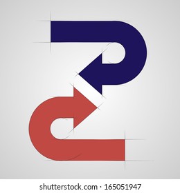 Modern arrows banner. Vector Illustration. Can be used for work flow layout, web design.