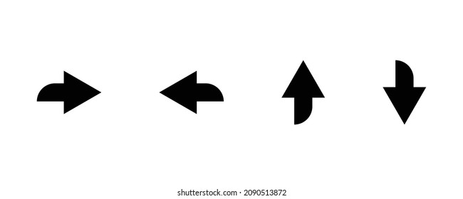 Modern arrows icon collection set different black vector arrow signs template design illustration background
