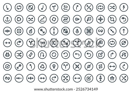 modern arrows icon pack. perfect for minimalist ui designs featuring vector cross, triple arrows, split, minimize, horizontal resize, drag, next, and more icons.