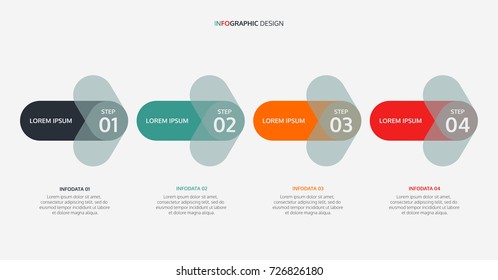 Modern arrows Infographic design Template for Business with 4 steps.vector illustration