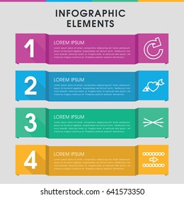 Modern arrows infographic template. infographic design with arrows icons includes heart with arrow. can be used for presentation, diagram, annual report, web design.