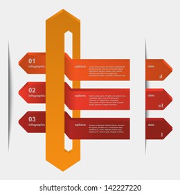 Modern arrows info-graphics banner. Vector illustration. Can be used for work flow layout, web design, business plan, info graphics.