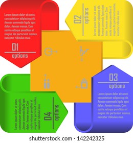 Modern arrows info-graphics banner. Vector illustration. Can be used for flow layout, web design, business plan.