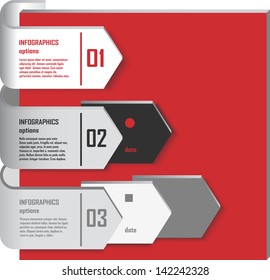 Modern arrows info-graphics banner. Vector illustration. Can be used for flow layout, web design, business plan.